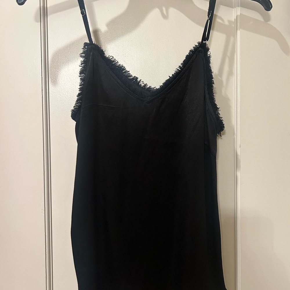 Ina Black Fringed Camisole Top